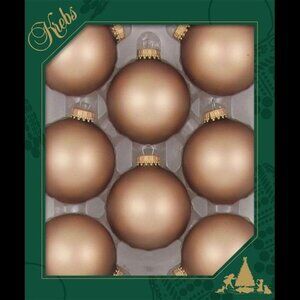 Christmas by  Cappuccino Velvet Brown Seamless Glass Christmas Ball Ornaments